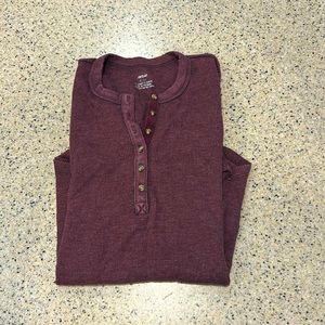 Aerie waffle cotton long sleeve button-up shirt